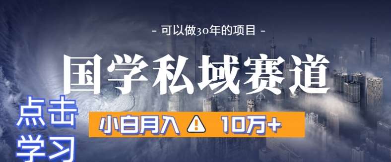 暴力国学私域赛道，小白月入10万+，引流+转化完整流程【揭秘】-靠谱项目库