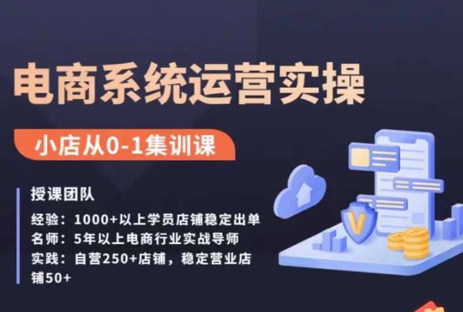 抖店精细化运营全案课，抖音​小店从0-1集训营，电商系统运营实操课-靠谱项目库