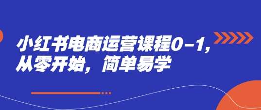 小红书电商运营课程0-1，从零开始，简单易学-靠谱项目库