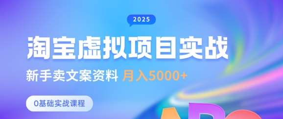 淘宝虚拟项目垂直玩法，新手卖文案资料，月入5k+-靠谱项目库