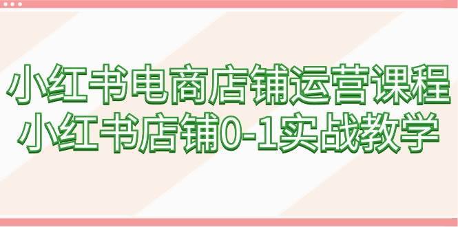 小红书电商店铺运营课程，小红书店铺0-1实战教学（60节课）-靠谱项目库
