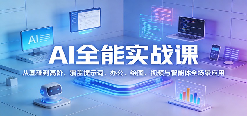 AI全能实战课：从基础到高阶，覆盖提示词、办公、绘图、视频与智能体全场景应用-靠谱项目库