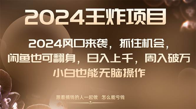 （8401期）2024风口项目来袭，抓住机会，闲鱼也可翻身，日入上千，周入破万，小白...-靠谱项目库