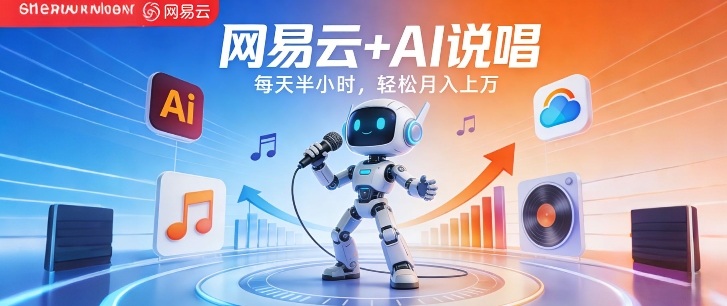网易云+AI说唱，每天半小时，AI内容创作+流量变现，轻松月入1W-靠谱项目库