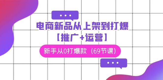 电商 新品从上架到打爆【推广+运营】，新手从0打爆款（69节课）-靠谱项目库