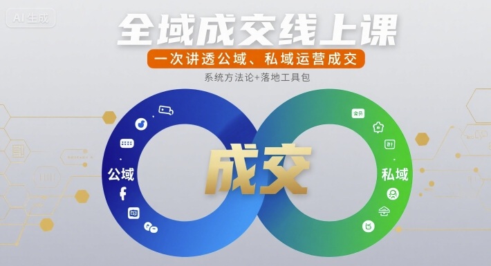全域成交线上课，一次讲透公域、私域运营成交-靠谱项目库