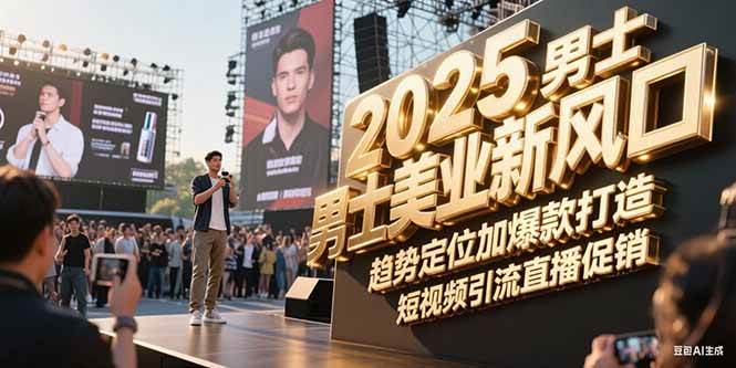 2025男士美业新风口，趋势定位加爆款打造，短视频引流直播促销-靠谱项目库