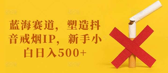 蓝海赛道，塑造抖音戒烟IP，新手小白日入500+【揭秘】-靠谱项目库