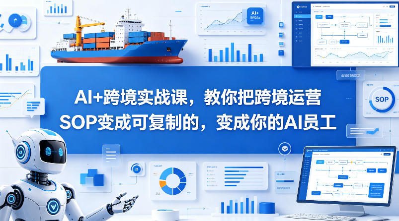 AI+跨境实战课，教你把跨境运营S0变成可复制的，变成你的AI员工-靠谱项目库