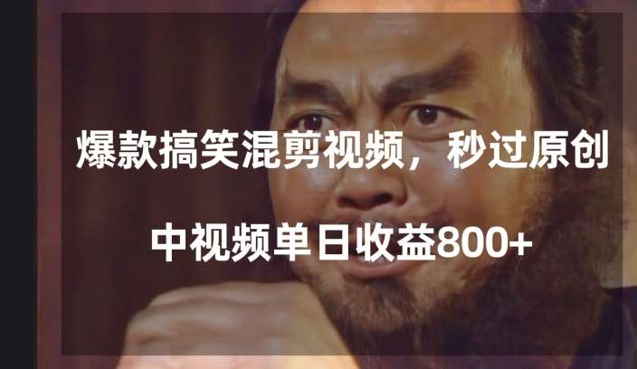 爆款搞笑混剪视频，百分百过原创，单日中视频播放收益800+【揭秘】-靠谱项目库