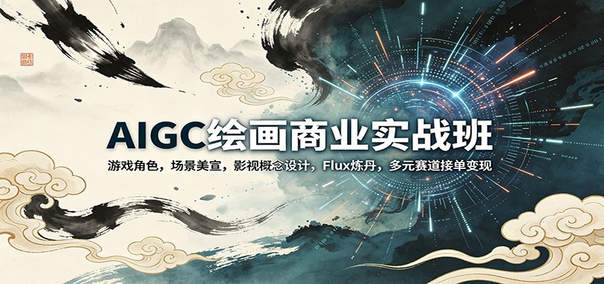 AIGC绘画商业实战班：游戏角色，场景美宣，影视概念设计，Flux炼丹，多元赛道接单变现-靠谱项目库