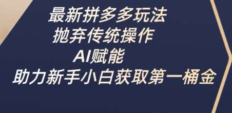 最新拼多多玩法，抛弃传统操作，AI赋能，助力新手小白获取第一桶金-靠谱项目库