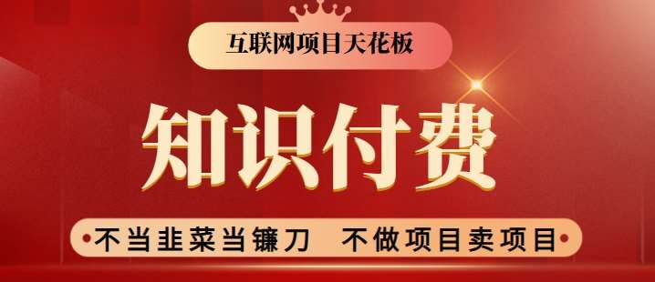 2024互联网项目天花板，新手小白也可以通过知识付费月入10W，实现财富自由【揭秘】-靠谱项目库