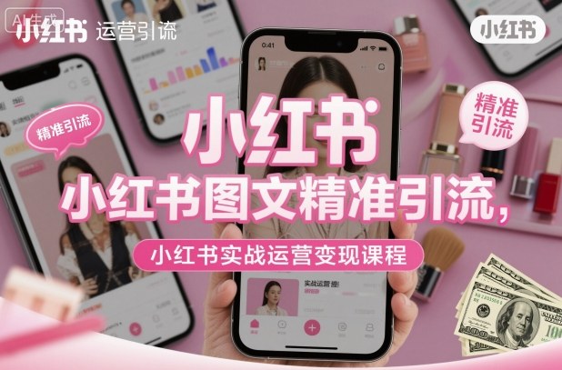小红书图文精准引流，小红书实战运营变现课程-靠谱项目库