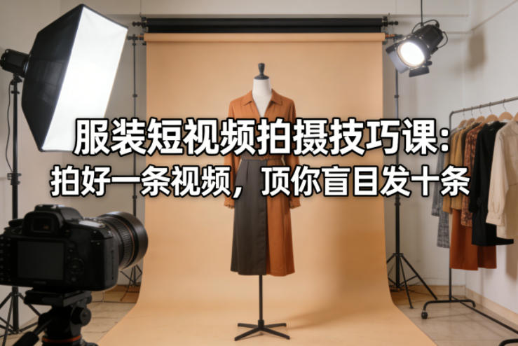 服装短视频拍摄技巧课：拍好一条视频，顶你盲目发十条-靠谱项目库