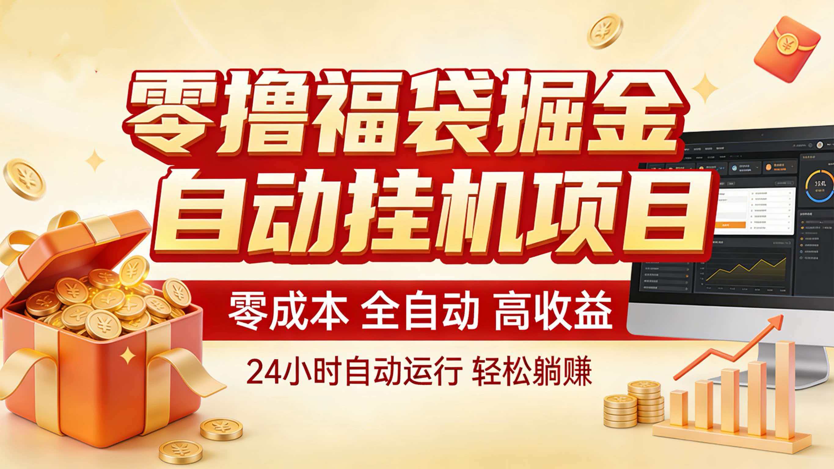 零撸福袋掘金！全自动挂机躺赚，新手也能上手-靠谱项目库