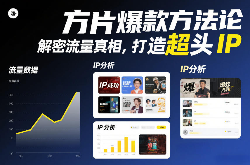 方片爆款方法论，解密流量真相，打造超头IP-靠谱项目库
