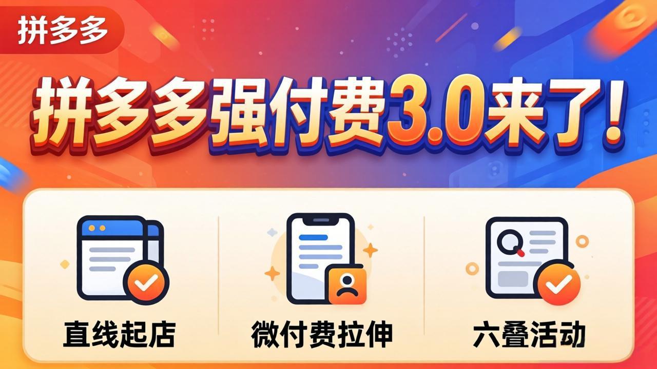 （18284期）拼多多强付费3.0来了（更新4月）直线起店+微付费拉伸+六叠活动，稳定起店破解流量瓶颈-靠谱项目库
