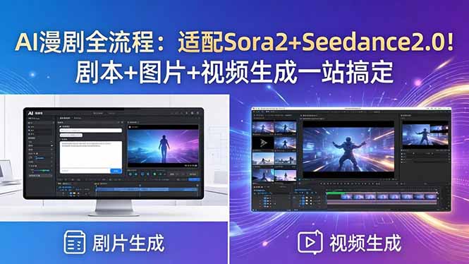 （18400期）AI漫剧全流程：适配Sora2+Seedance2.0！剧本+图片+视频生成一站搞定-靠谱项目库