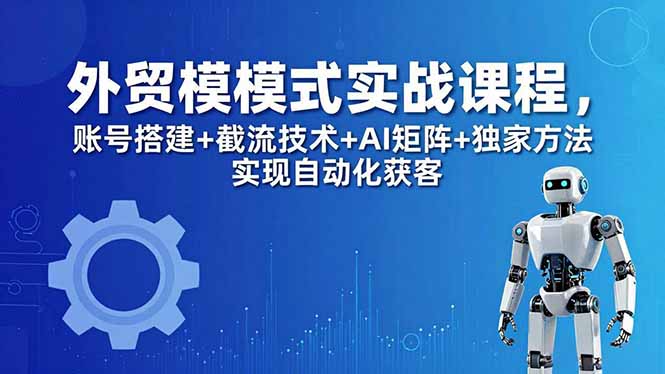 （18367期）外贸新模式实战课程-更新5月，账号搭建+截流技术+AI矩阵+独家方法实现自动化获客-靠谱项目库
