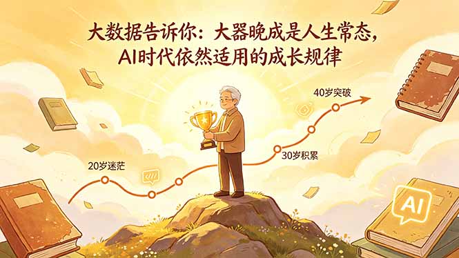 （18288期）付费文章：大数据告诉你：大器晚成是人生常态，AI 时代依然适用的成长规律-靠谱项目库
