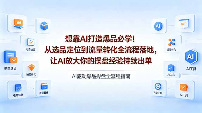 （18327期）想靠AI打造爆品必学！从选品定位到流量转化全流程落地，让AI放大你的操盘经验持续出单-靠谱项目库