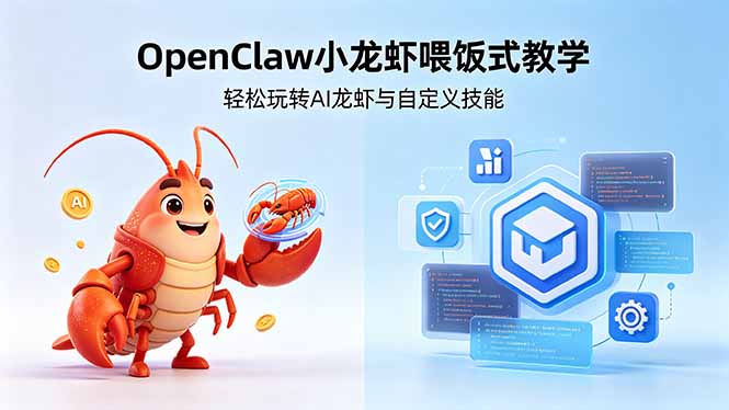 （18314期）不用懂技术！OpenClaw小龙虾喂饭式教学，轻松玩转AI龙虾与自定义技能-靠谱项目库
