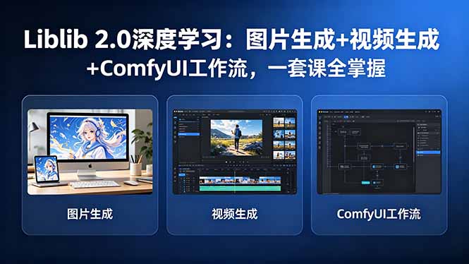 （18349期）Liblib 2.0深度学习：图片生成+视频生成+ComfyUI工作流，一套课全掌握-靠谱项目库