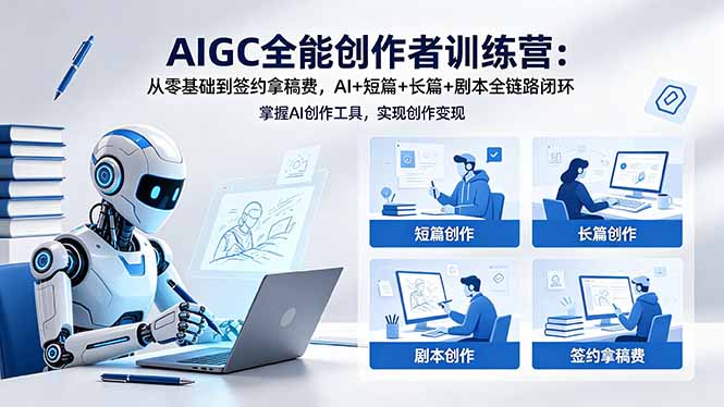 （18403期）AIGC全能创作者训练营：从零基础到签约拿稿费，AI+短篇+长篇+剧本全链路闭环-靠谱项目库