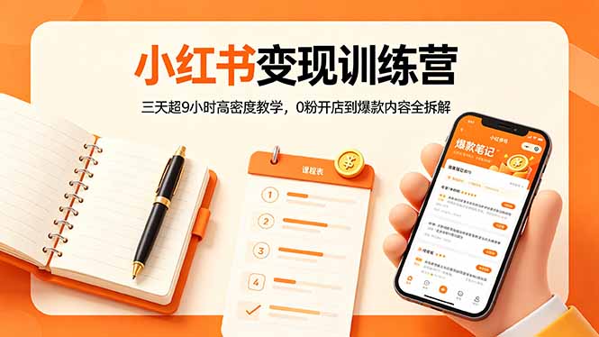（18337期）小红书变现训练营：三天超9小时高密度教学，0粉开店到爆款内容全拆解-靠谱项目库