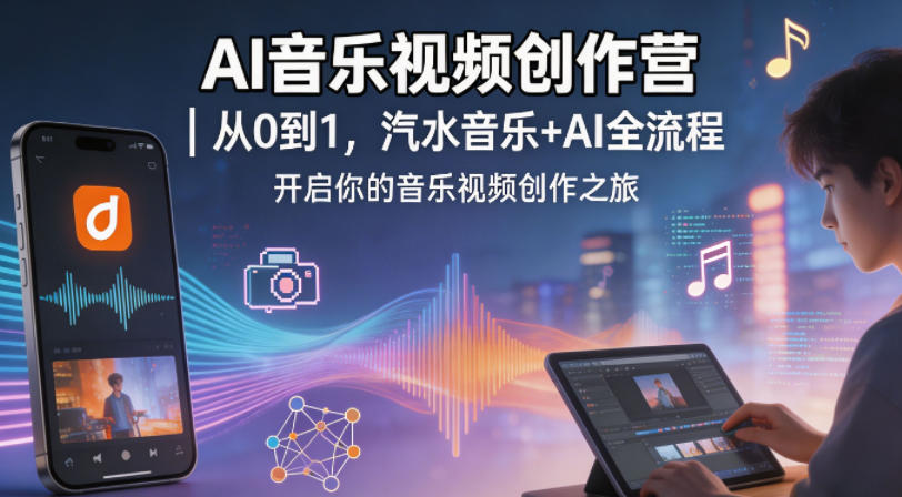 AI音乐视频创作营｜从0到1，汽水音乐+AI全流程，开启你的音乐视频创作之旅-靠谱项目库