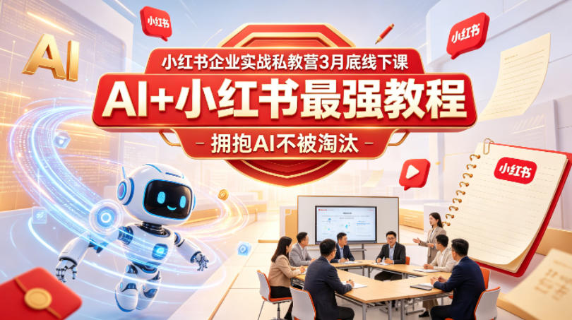 小红书企业实战私教营3月底线下课，AI+小红书最强教程，拥抱AI不被淘汰-靠谱项目库