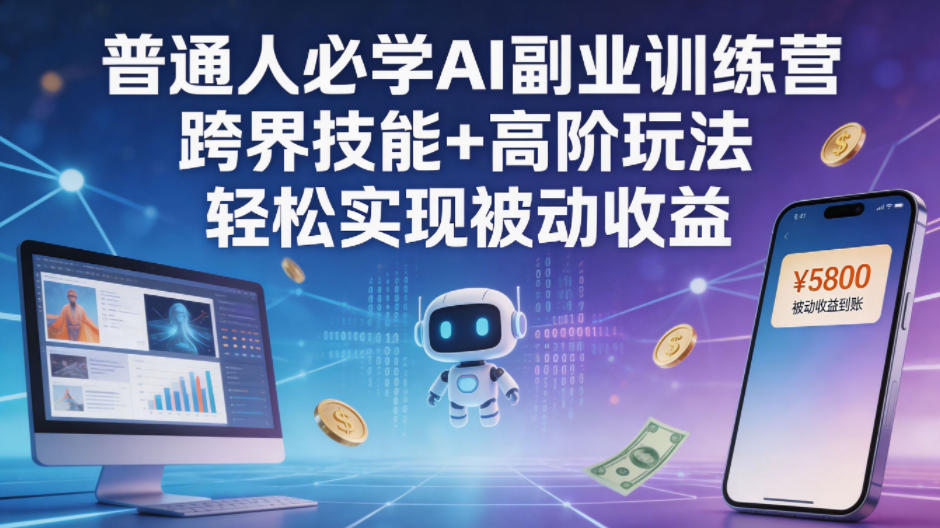 普通人必学AI副业训练营跨界技能+高阶玩法轻松实现被动收益-靠谱项目库