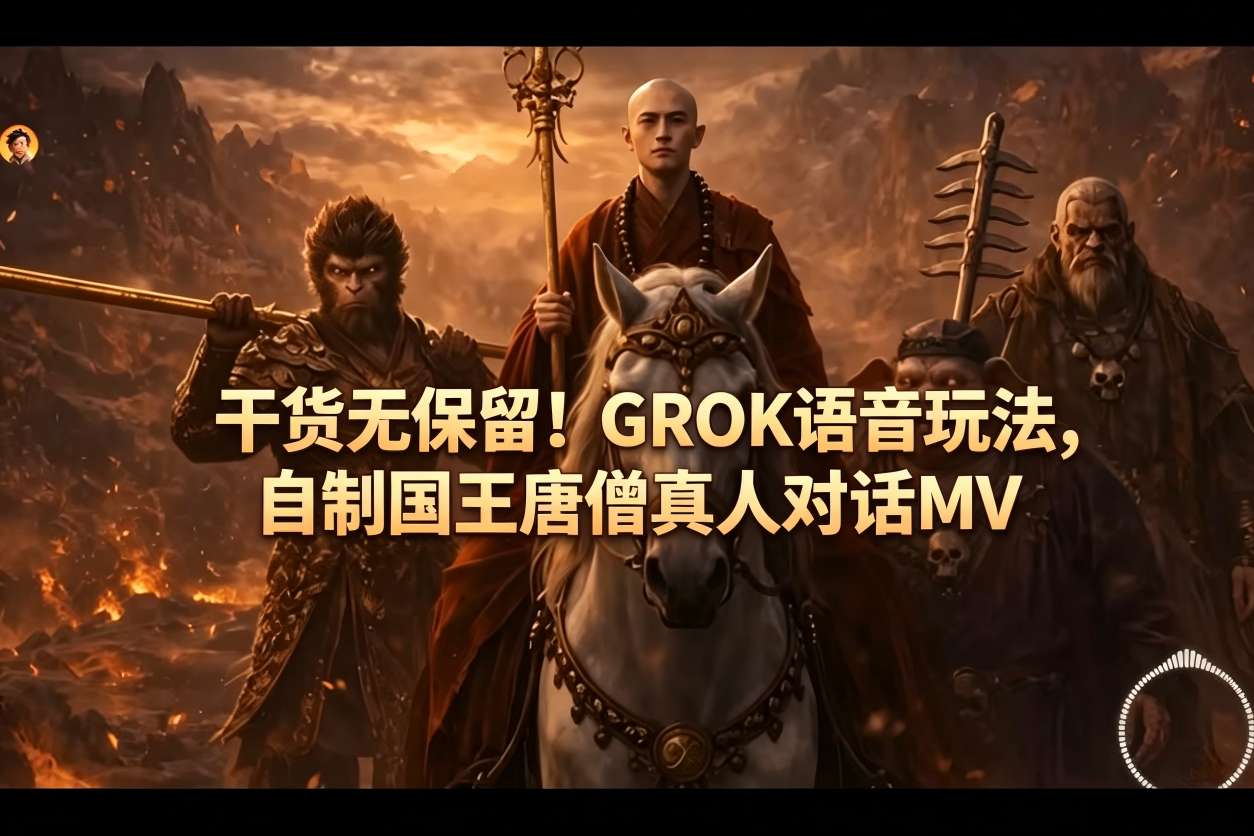 干货无保留！GROK语音玩法，自制国王唐僧真人对话MV-靠谱项目库