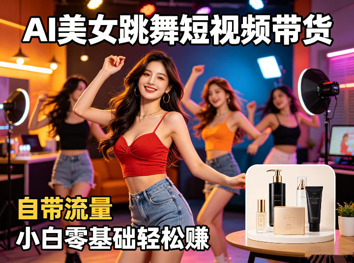 AI美女跳舞短视频带货：自带流量，小白零基础轻松賺，详细拆解-靠谱项目库