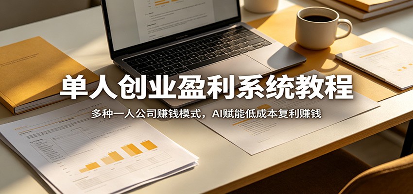 单人创业盈利系统教程：多种一人公司赚钱模式，AI赋能低成本复利赚钱-靠谱项目库