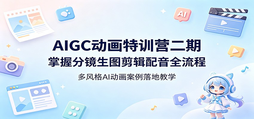AIGC动画特训营二期：掌握分镜生图剪辑配音全流程，多风格AI动画案例落地教学-靠谱项目库