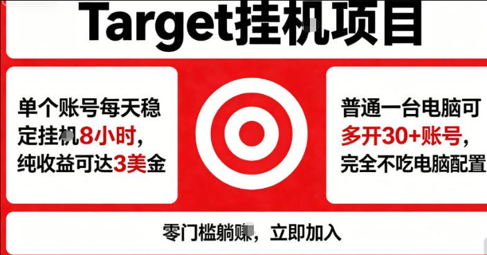 海外平台Target商品浏览曝光，24小时运行无需人工值守，日收益100美刀+电脑可多开【揭秘】-靠谱项目库