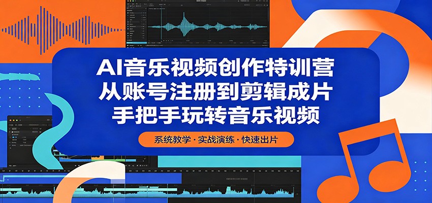AI音乐视频创作特训营：从账号注册到剪辑成片，手把手玩转音乐视频-靠谱项目库