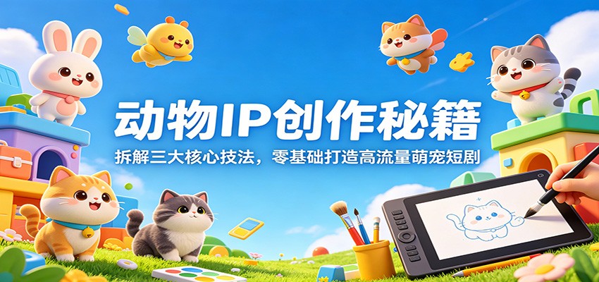 动物IP创作秘籍：拆解三大核心技法，零基础打造高流量萌宠短剧-靠谱项目库