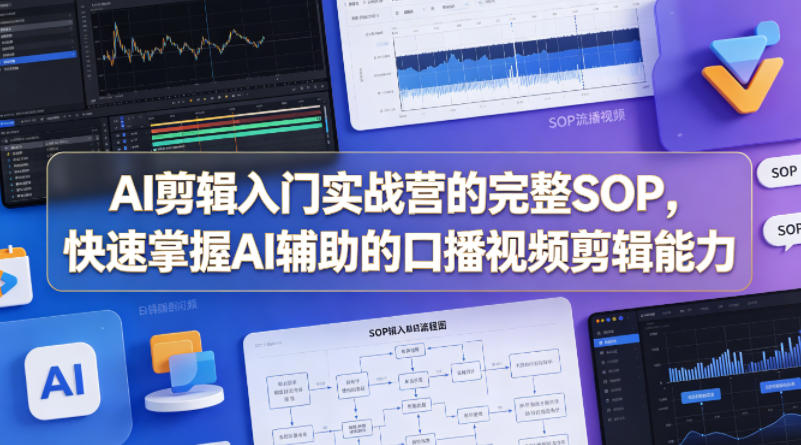 AI剪辑入门实战营的完整SOP，快速掌握AI辅助的口播视频剪辑能力-靠谱项目库